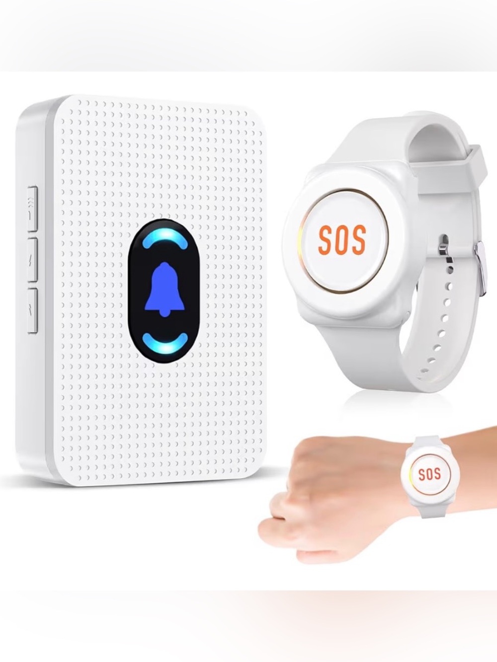 Daytech Wireless Caregiver Pager System 2 SOS Watches, 1 Receiver‎ Elderly Alert
